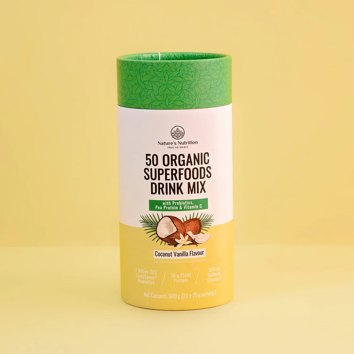 50 Organic Superfoods Drink Mix Coconut Vanilla