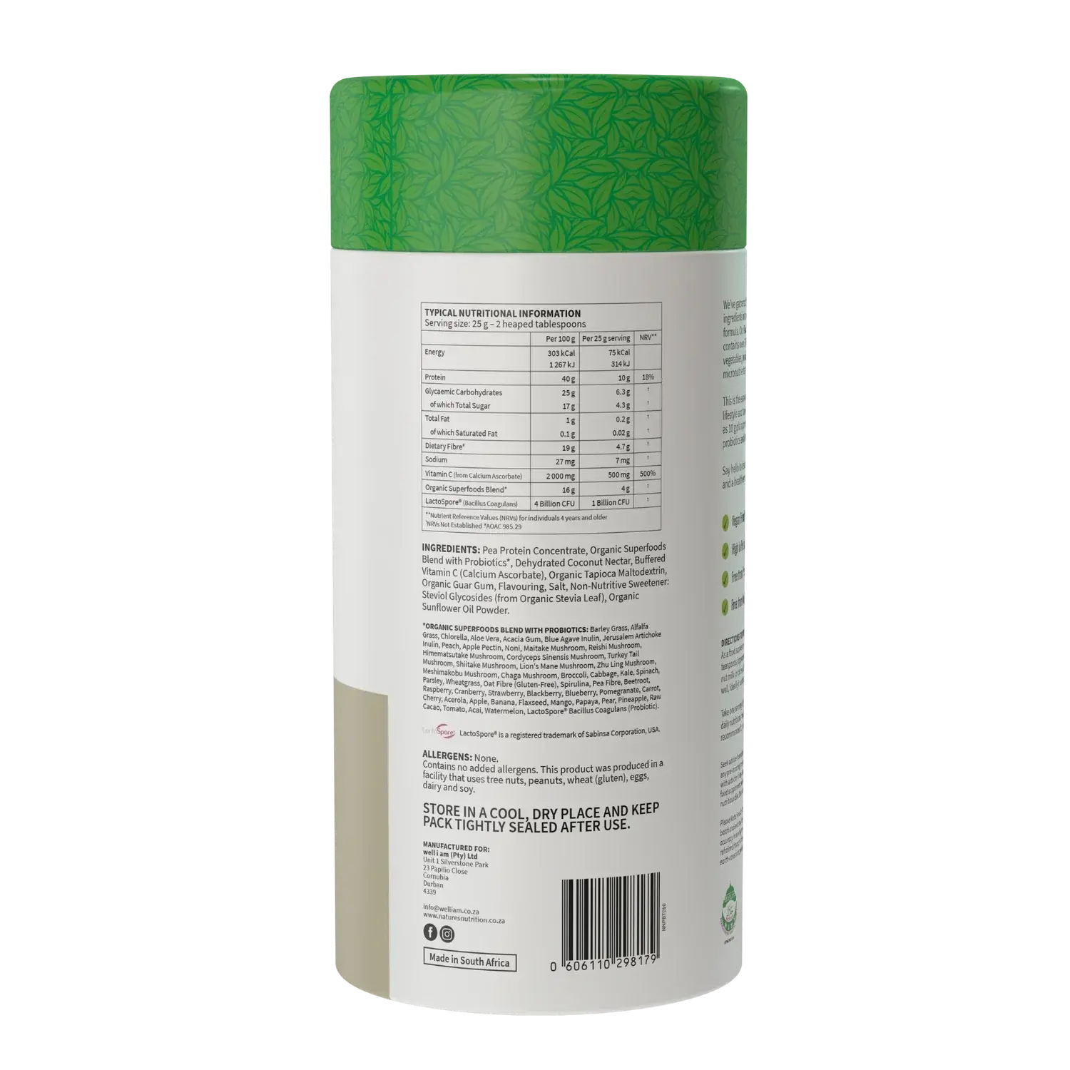 50 Organic Super Foods Drink Mix Raw Vanilla Nature's Nutrition