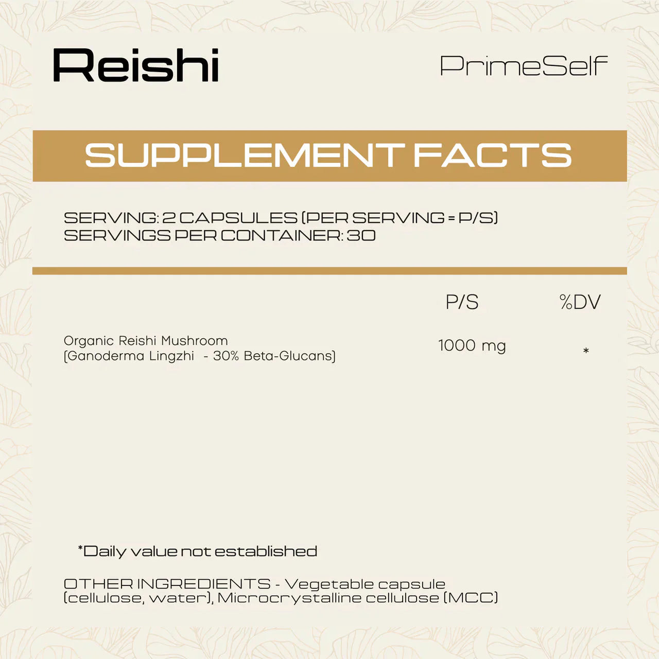 Organic Reishi Mushroom PrimeSelf